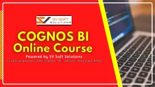 Learn Cognos BI Course | Online Demo Session | Live Training | SV Soft Solutions