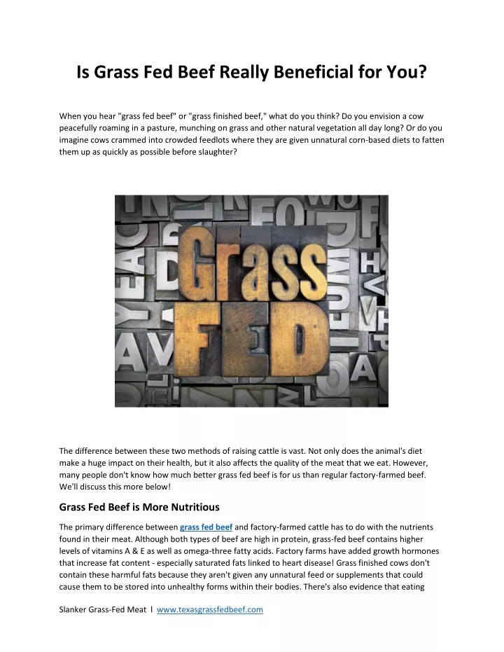 is grass fed beef really beneficial for you