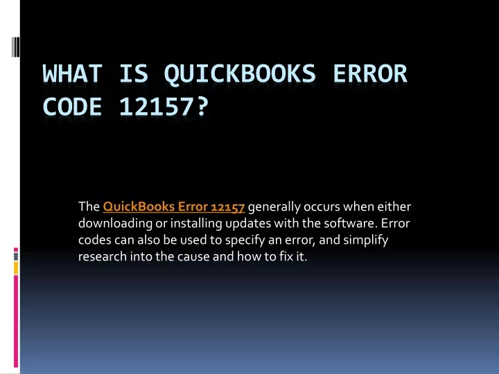 what is quickbooks error code 12157