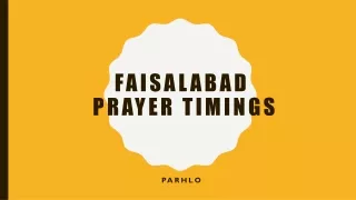 Faisalabad Prayer Times
