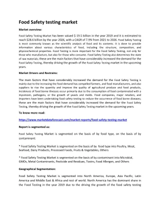 food safety testing market