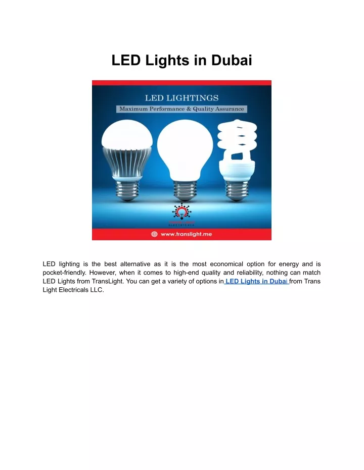 led lights in dubai