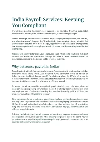 india payroll services keeping you compliant