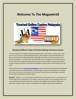 top online casino Malaysia 2021