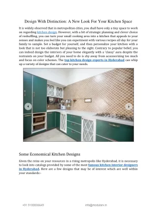 Design with distinction