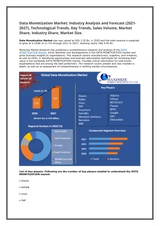 data monetization market industry analysis