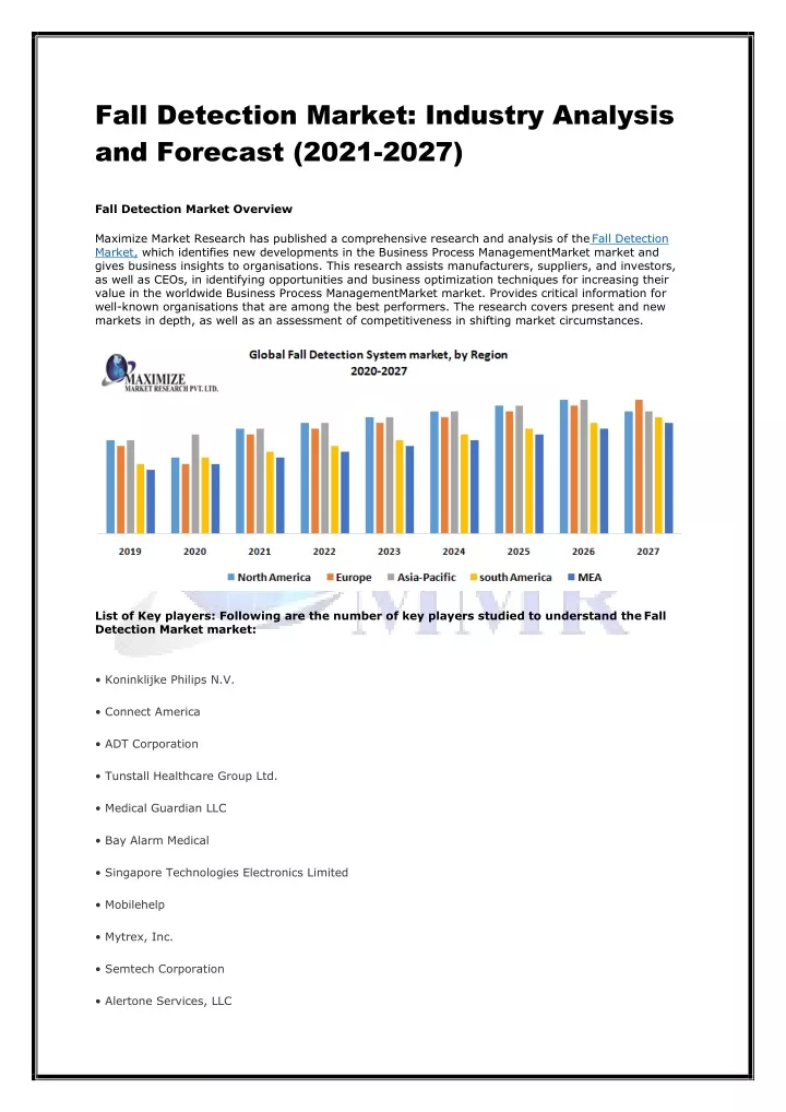 fall detection market industry analysis