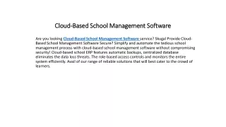 cloud based school management software