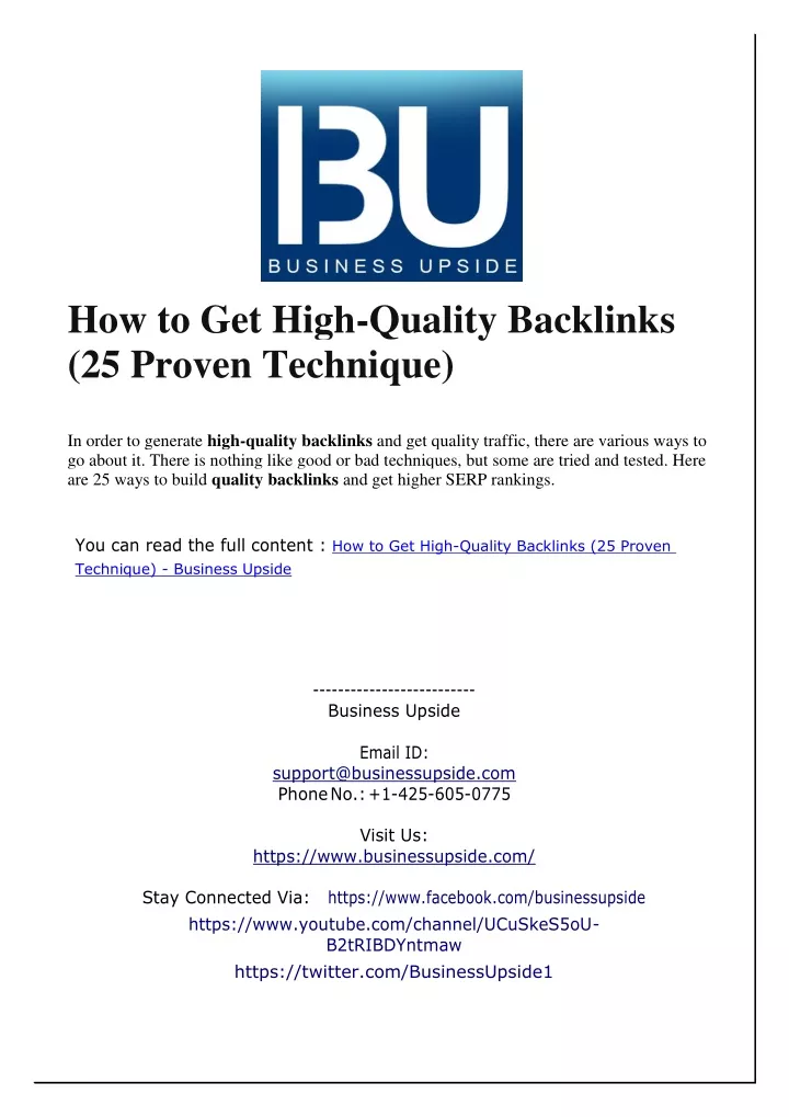 how to get high quality backlinks 25 proven