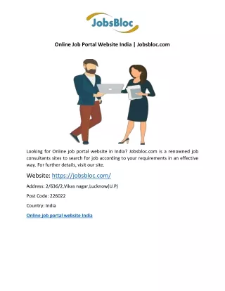 Online Job Portal Website India | Jobsbloc.com