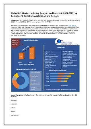 global gis market industry analysis and forecast
