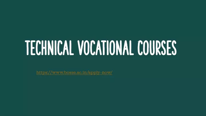 technical vocational courses