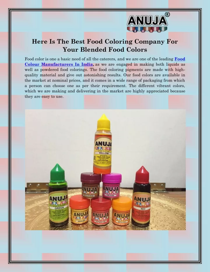 here is the best food coloring company for your