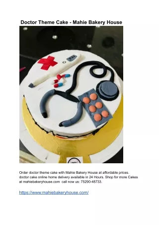 Doctor Theme Cake - Mahie Bakery House