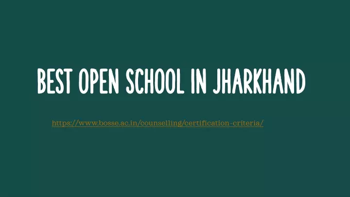 best open school in jharkhand