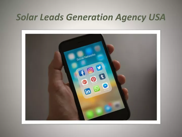 solar leads generation agency usa