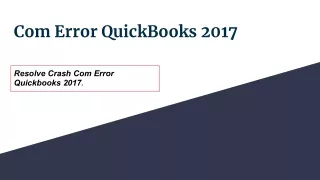 Com Error QuickBooks 2017