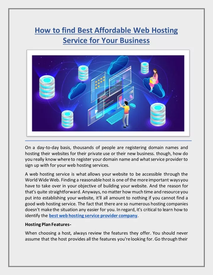 how to find best affordable web hosting service