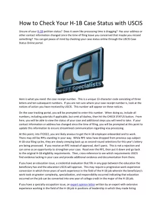 how to check your h 1b case status with uscis