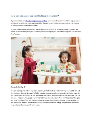 how can educators support children s creativity