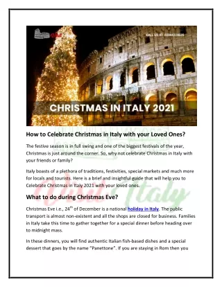 How to Celebrate Christmas in Italy with your Loved Ones