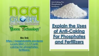 explain the uses of anti caking for phosphates