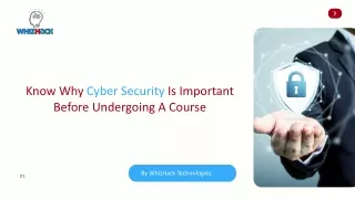 Know Why Cyber Security Is Important Before Undergoing A Course