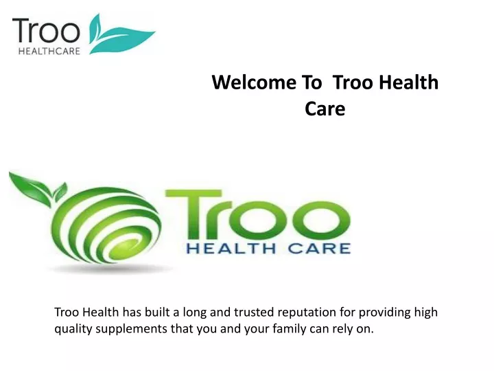 welcome to troo health care