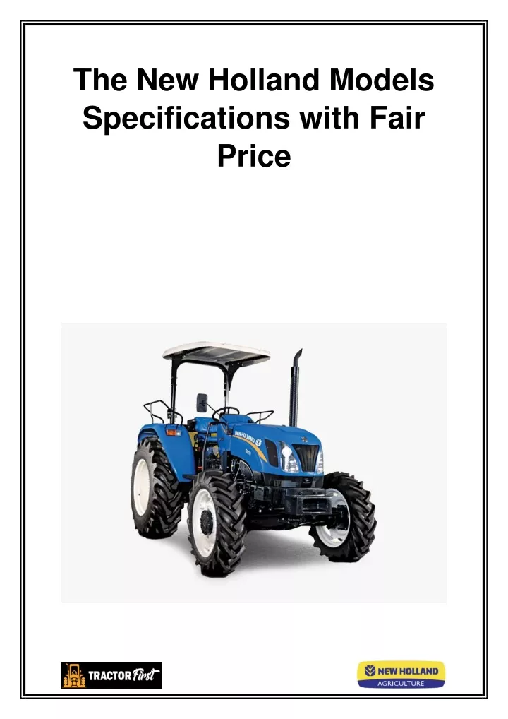 the new holland models specifications with fair