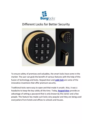 different locks for better security