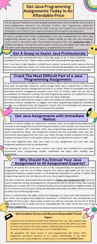 get java programming assignments today