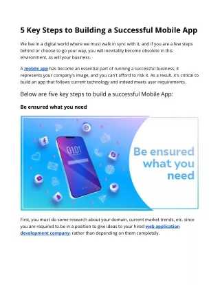 5 Key Steps to Building a Successful Mobile App