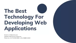 The Best Technology For Developing Web Applications