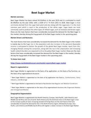 beet sugar market