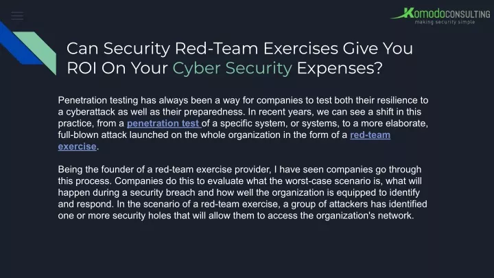 can security red team exercises give