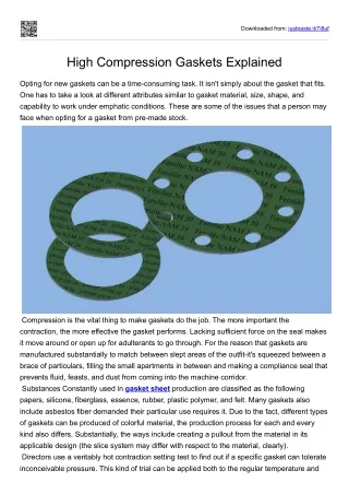 High Compression Gaskets Explained