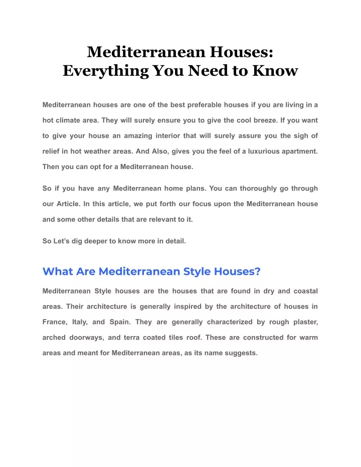 mediterranean houses everything you need to know