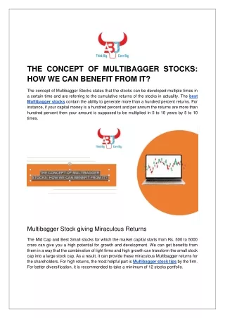 the concept of multibagger stocks