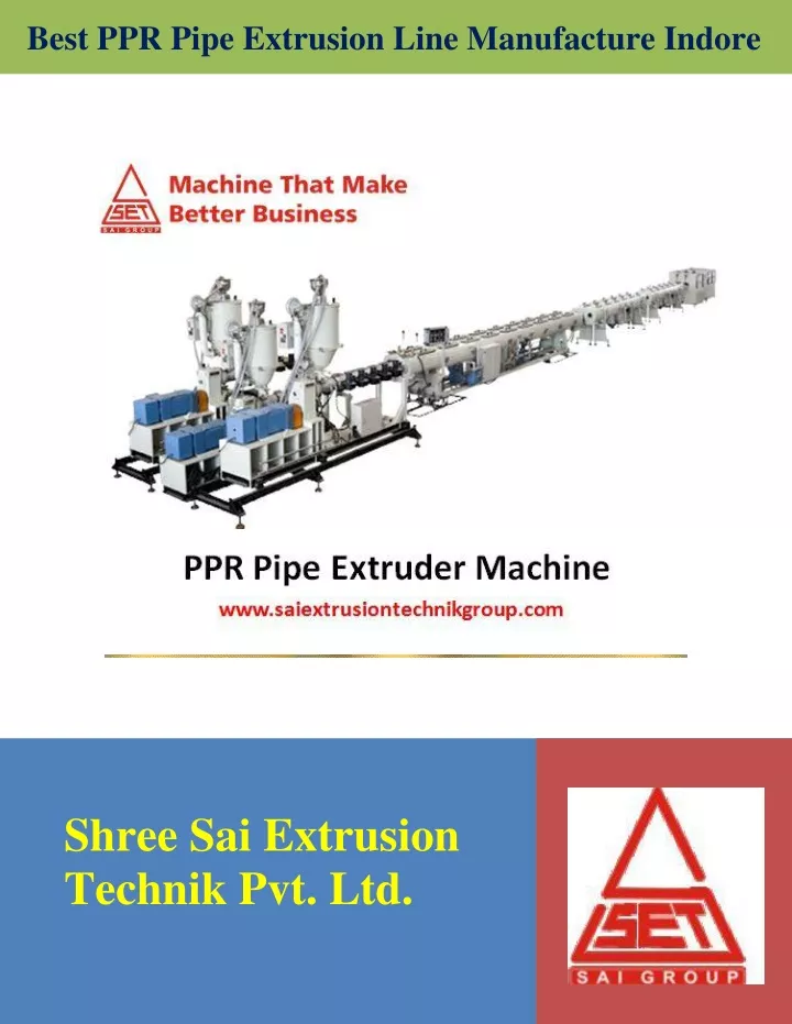 best ppr pipe extrusion line manufacture indore