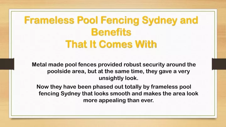 frameless pool fencing sydney and benefits that