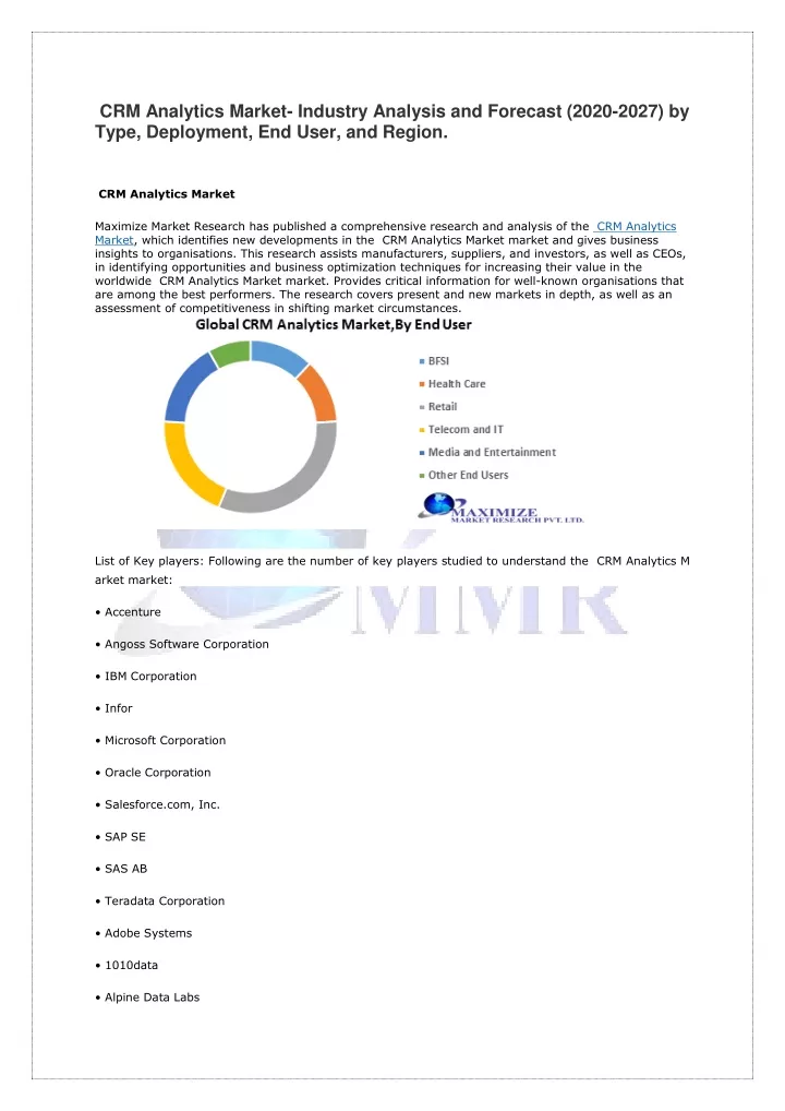 crm analytics market industry analysis