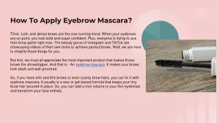 how to apply eyebrow mascara