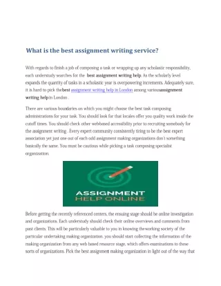 what is the best assignment writing service