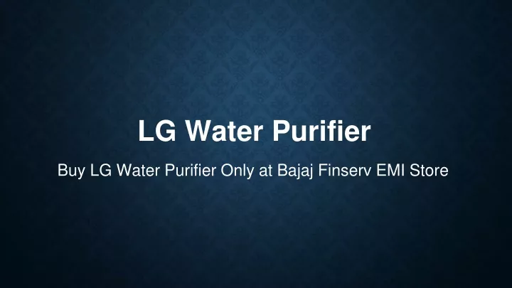 lg water purifier