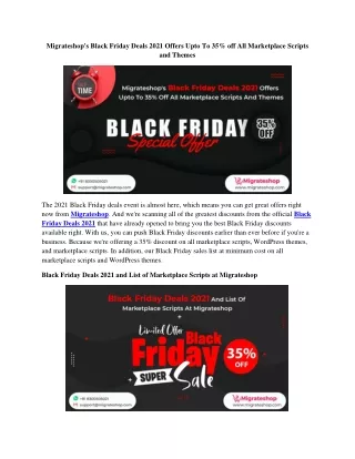 Migrateshop's Black Friday Deals 2021 Offers Upto To 35% off All Marketplace Scr