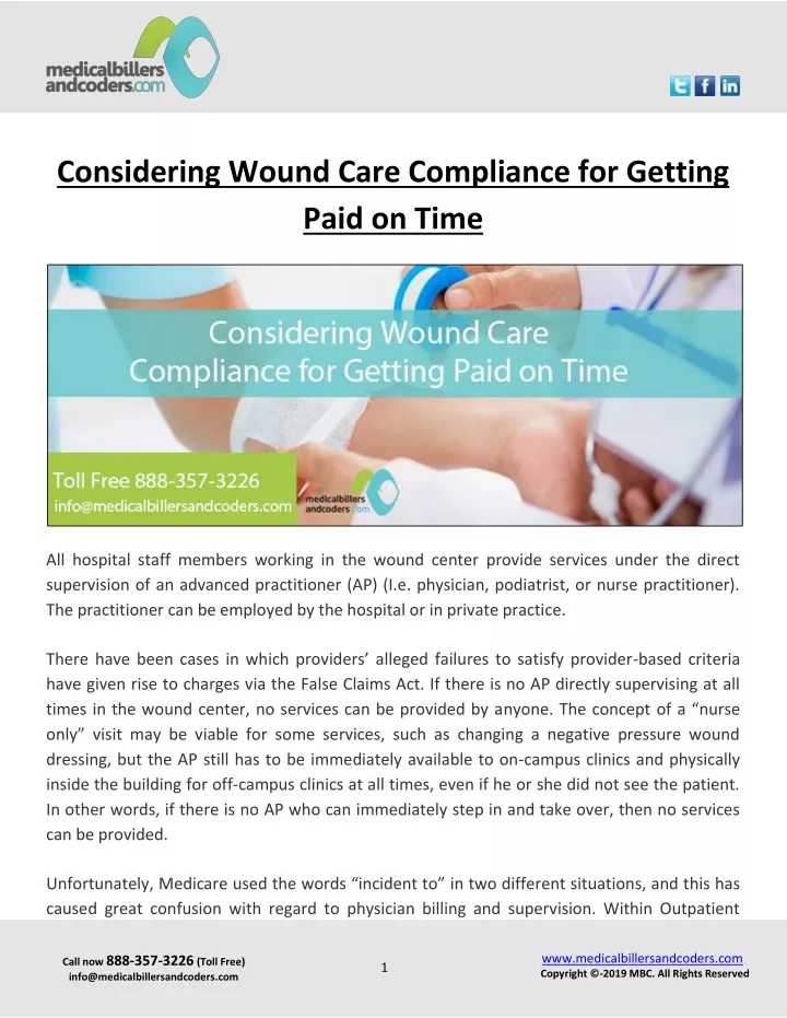 considering wound care compliance for getting