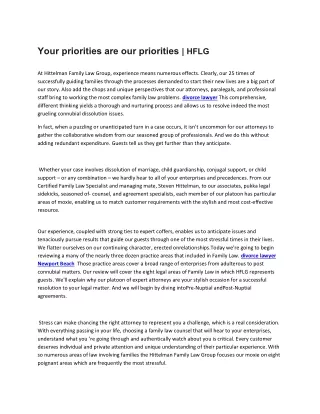 your priorities are our priorities hflg