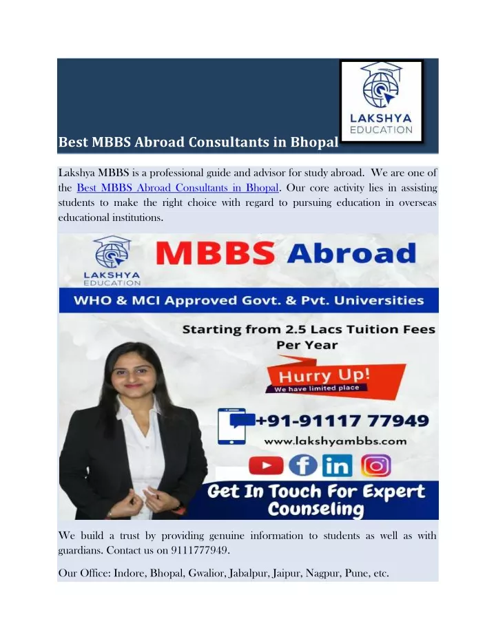 best mbbs abroad consultants in bhopal