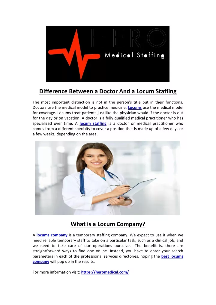 difference between a doctor and a locum staffing