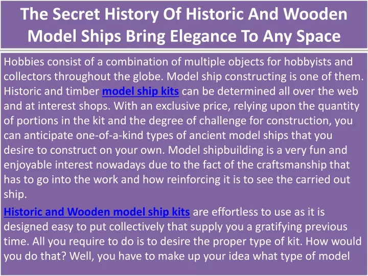 the secret history of historic and wooden model ships bring elegance to any space